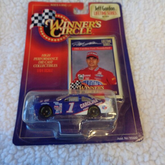 Jeff Gordon #1 1991 Carolina Ford Thunderbird 1/64 Winner's Circle Car - Picture 9 of 10